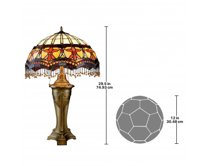 Toscano - Victorian Parlor Tiffany-Style Table Lamp in Stained Glass