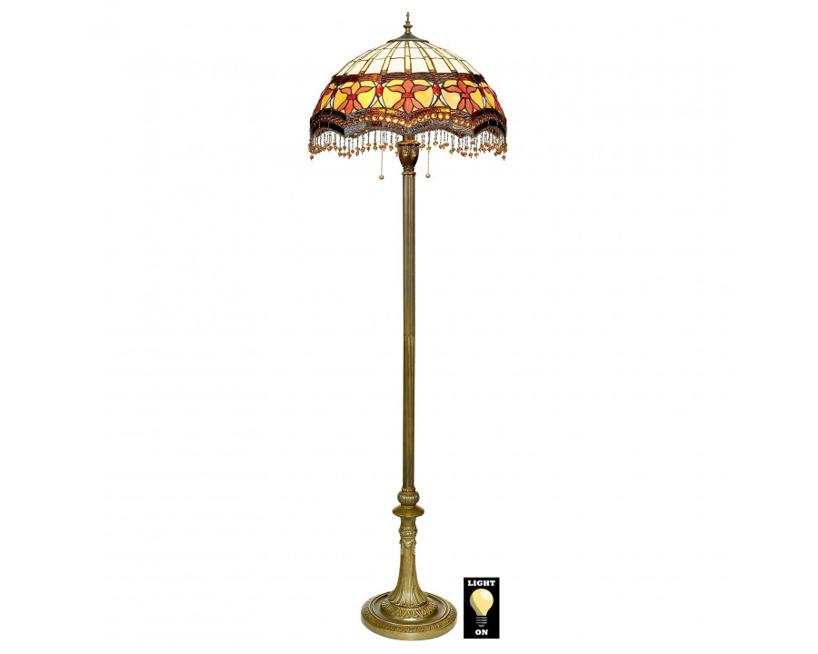 Toscano - Victorian Parlor Tiffany-Style Floor Lamp