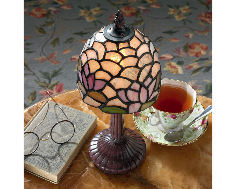 Toscano - Lotus of Monet Tiffany-Style Garden Petite Table Lamp in Stained Glass