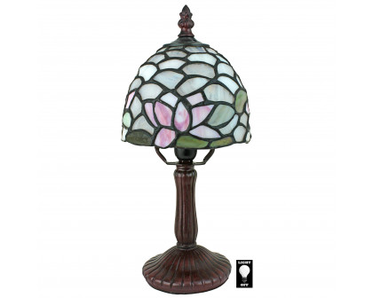 Toscano - Lotus of Monet Tiffany-Style Garden Petite Table Lamp in Stained Glass