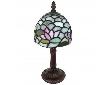 Toscano - Lotus of Monet Tiffany-Style Garden Petite Table Lamp in Stained Glass