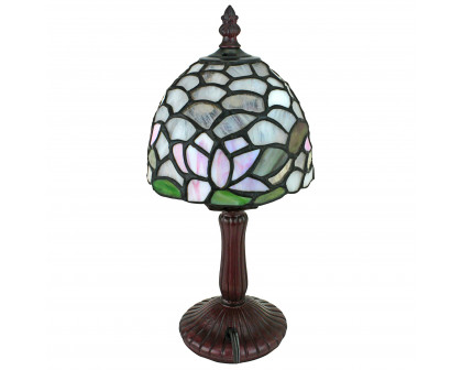 Toscano - Lotus of Monet Tiffany-Style Garden Petite Table Lamp in Stained Glass