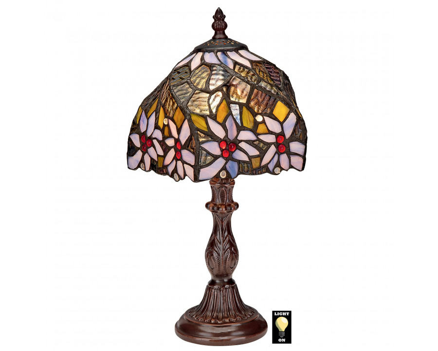 Toscano - American Dogwood Tiffany-Style Lamp in Stained Glass