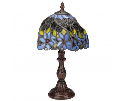 Toscano - American Dogwood Tiffany-Style Lamp in Stained Glass