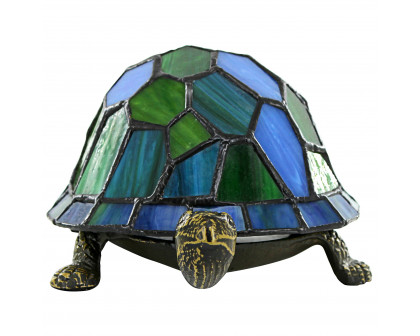 Toscano - Wisdom and Wealth Turtle Illuminated Lamp in Stained Glass