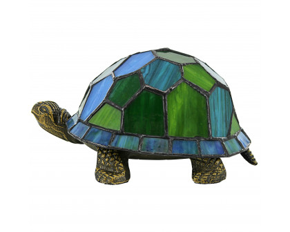 Toscano - Wisdom and Wealth Turtle Illuminated Lamp in Stained Glass