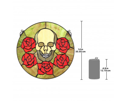 Toscano - Beauty and Decay Gothic Skull Stained Glass Window