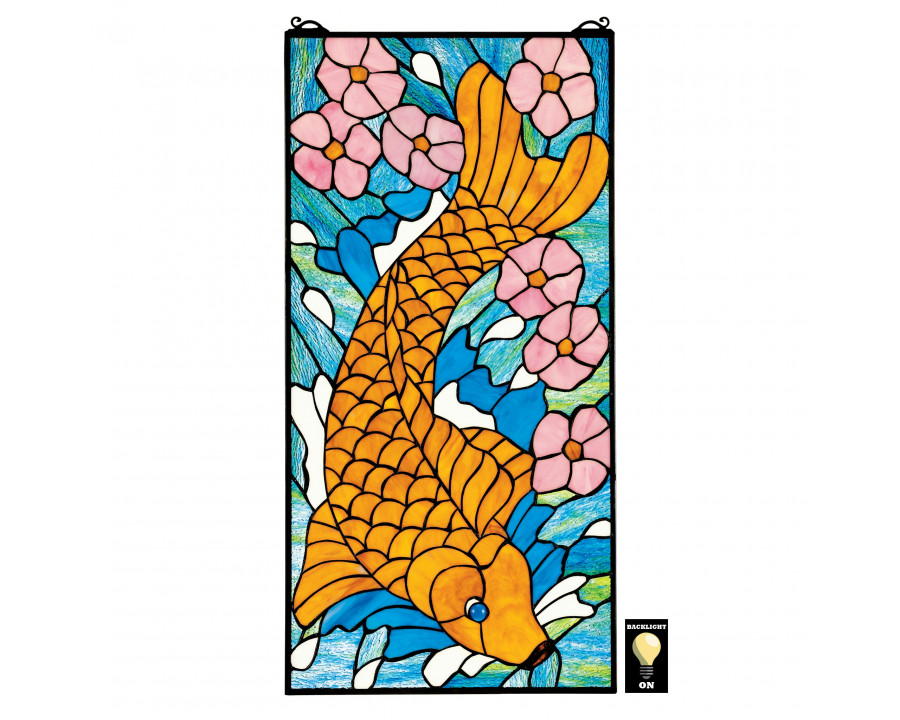 Toscano - Asian Koi Stained Glass Window