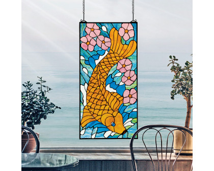 Toscano - Asian Koi Stained Glass Window