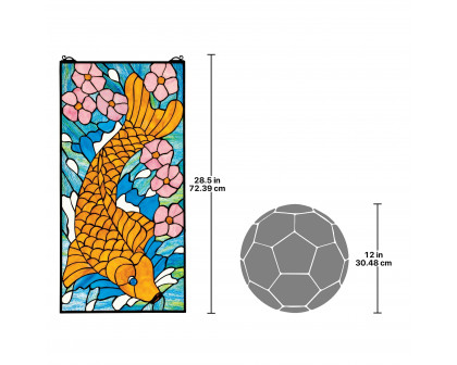 Toscano - Asian Koi Stained Glass Window