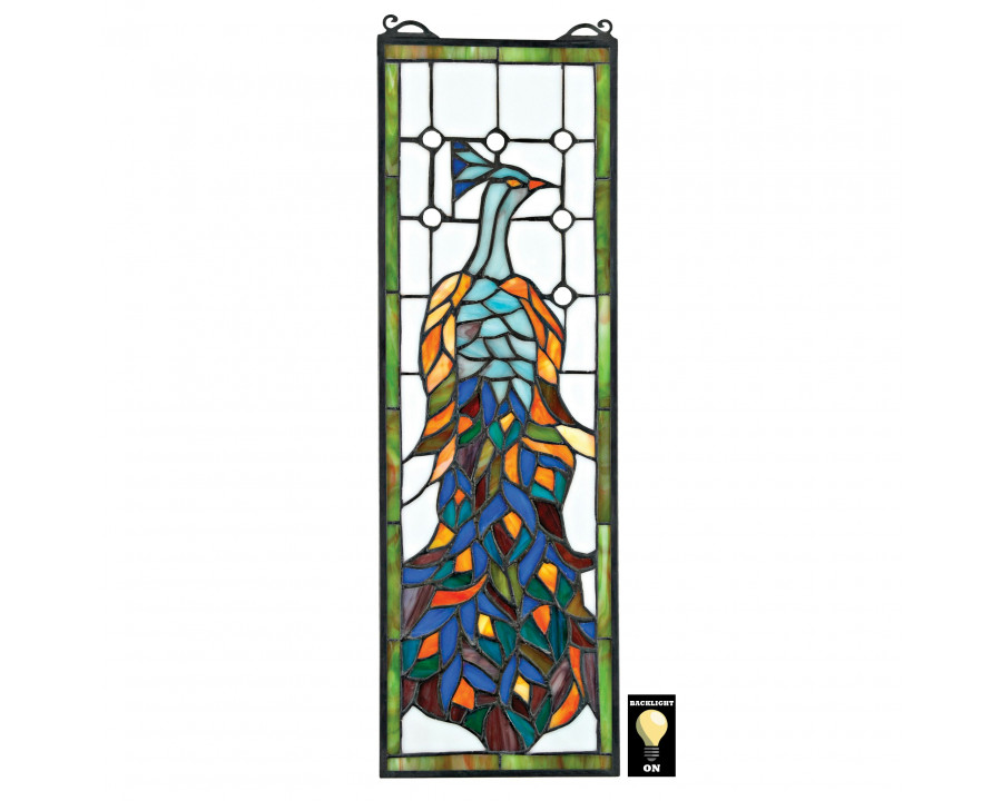 Toscano - Pleasant Peacock Stained Glass Window