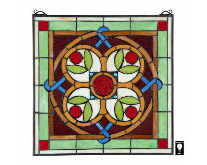 Toscano - Celtic Floral Quatrefoil Stained Glass Window