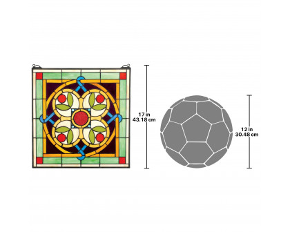 Toscano - Celtic Floral Quatrefoil Stained Glass Window