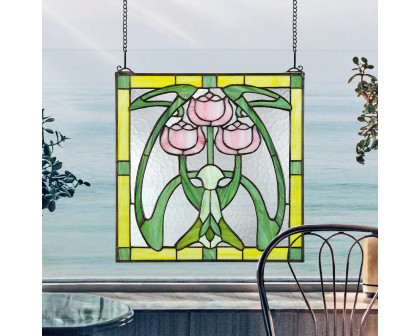 Toscano - Glasgow Basket Tiffany-Style Stained Glass Window