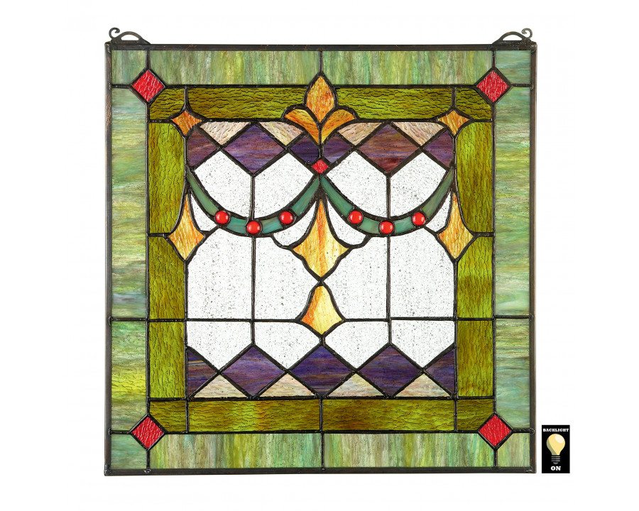 Toscano Victorian Swag Tiffany-Style Stained Glass Window