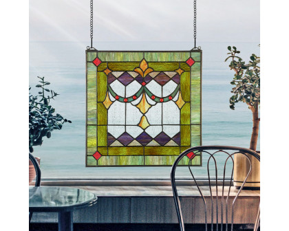 Toscano Victorian Swag Tiffany-Style Stained Glass Window