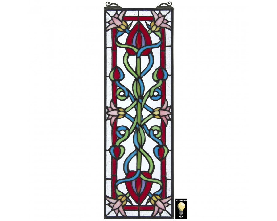 Toscano - Pink Dahlia Tiffany-Style Stained Glass Window