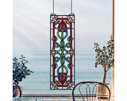 Toscano - Pink Dahlia Tiffany-Style Stained Glass Window