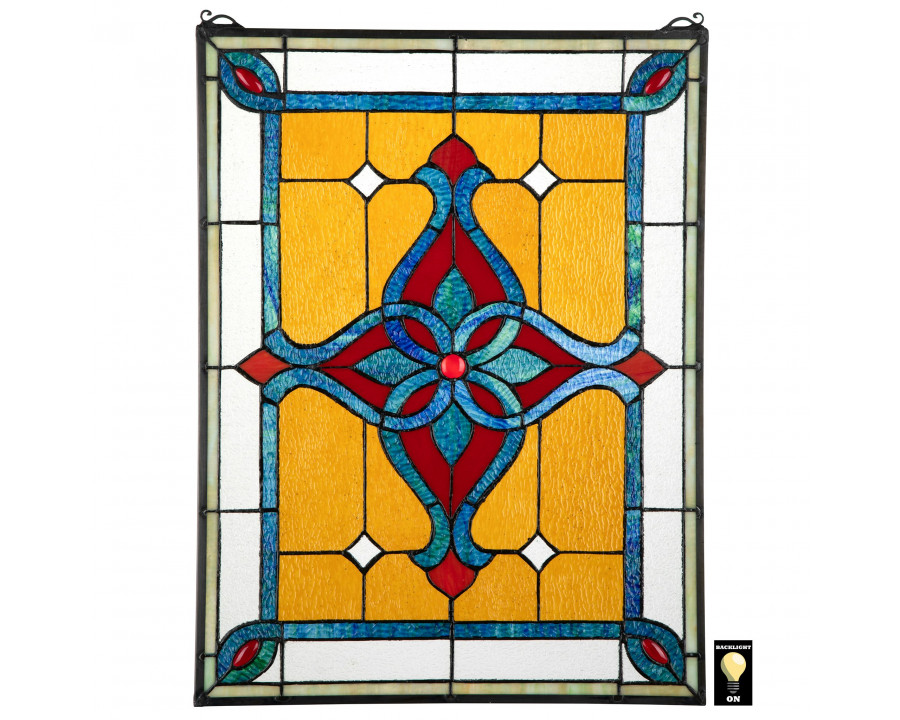 Toscano - Saint Katherine Row Tiffany-Style Stained Glass Window