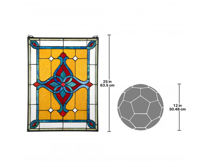 Toscano - Saint Katherine Row Tiffany-Style Stained Glass Window