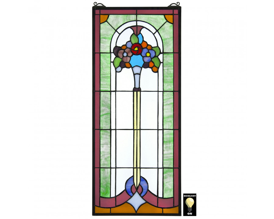 Toscano - Bouquet of Posies Tiffany-Style Stained Glass Window