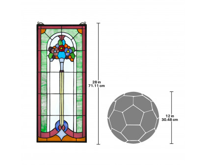 Toscano - Bouquet of Posies Tiffany-Style Stained Glass Window