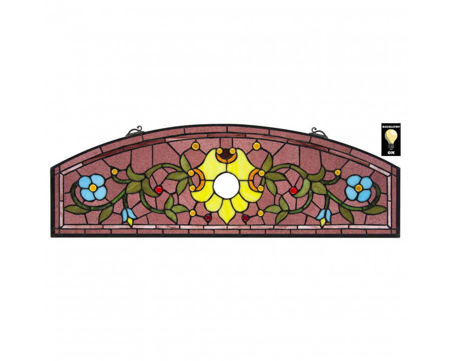 Toscano - Ambrosia Demi-Lune Tiffany-Style Stained Glass Window