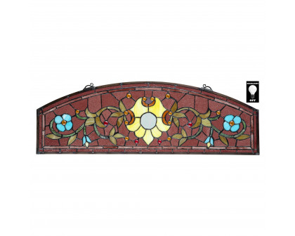 Toscano - Ambrosia Demi-Lune Tiffany-Style Stained Glass Window