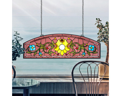 Toscano - Ambrosia Demi-Lune Tiffany-Style Stained Glass Window