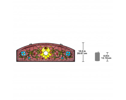 Toscano - Ambrosia Demi-Lune Tiffany-Style Stained Glass Window