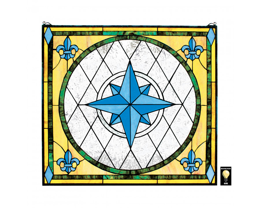 Toscano - Compass Rose Stained Glass Window