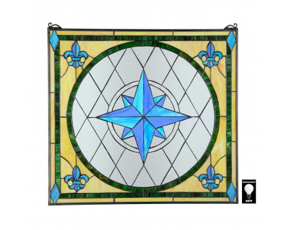 Toscano - Compass Rose Stained Glass Window