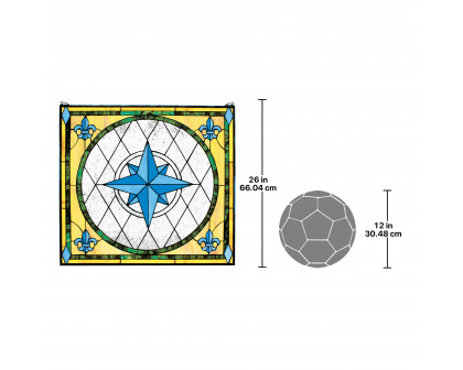 Toscano - Compass Rose Stained Glass Window