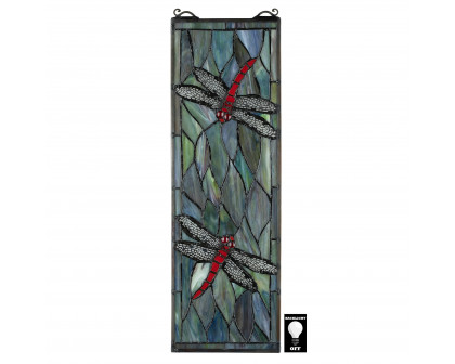 Toscano - Tiffany Style Dragonfly Stained Glass Window