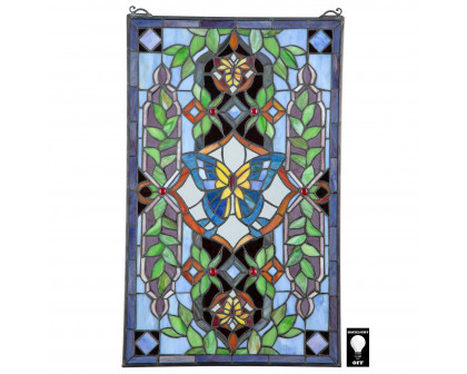 Toscano - Butterfly Utopia Tiffany-Style Stained Glass Window