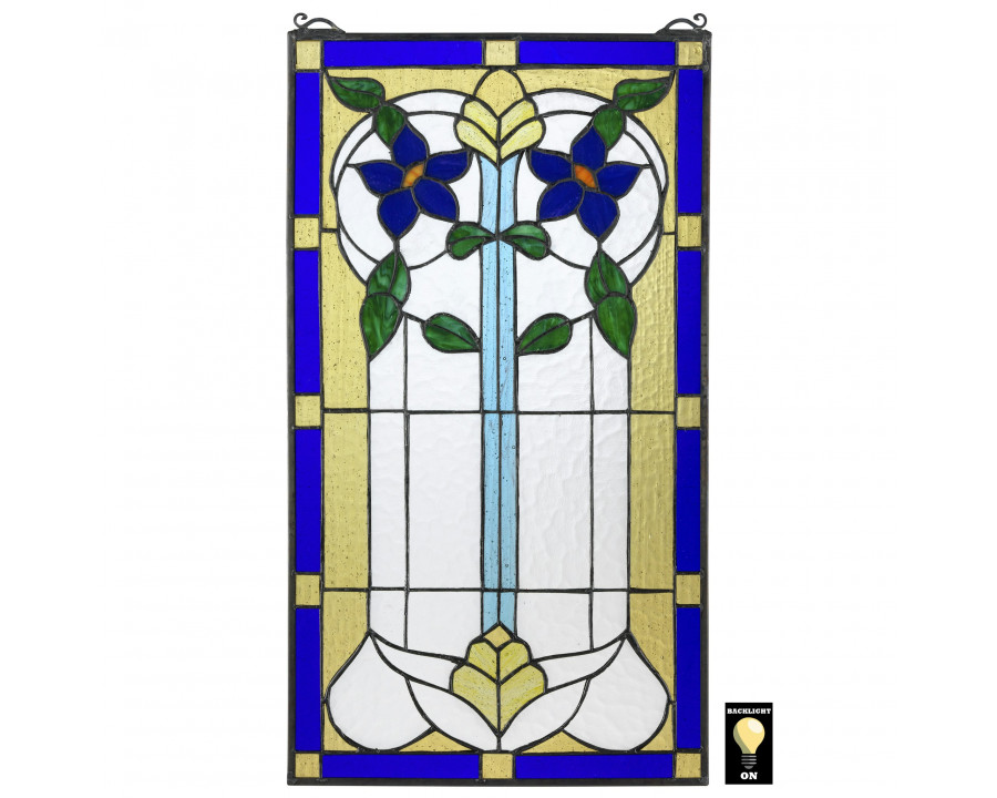 Toscano - Primrose Art Nouveau Tiffany-Style Stained Glass Window