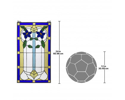 Toscano - Primrose Art Nouveau Tiffany-Style Stained Glass Window