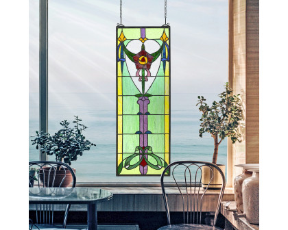 Toscano - Presentation Rose Tiffany-Style Stained Glass Window