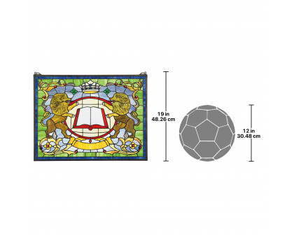 Toscano - Lion Coat of Arms Stained Glass Window