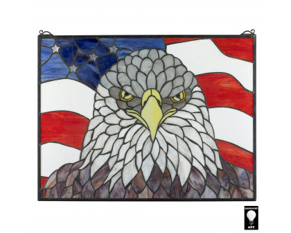 Toscano - American Patriot Bald Eagle Stained Glass Window