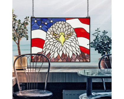 Toscano - American Patriot Bald Eagle Stained Glass Window