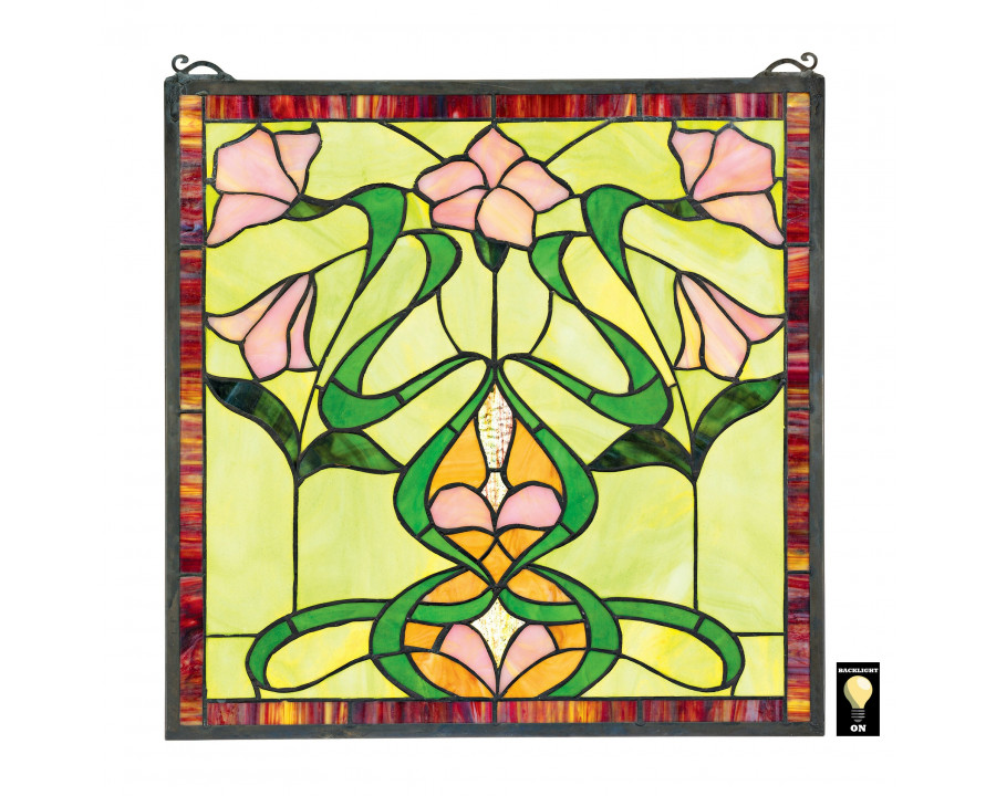 Toscano - Nouveau Lily Stained Glass Window