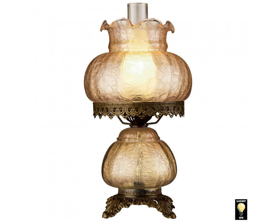 Toscano - Rose Court Hurricane Table Lamp in Stained Glass