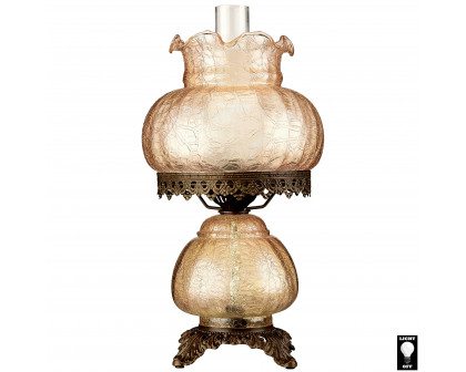 Toscano - Rose Court Hurricane Table Lamp in Stained Glass