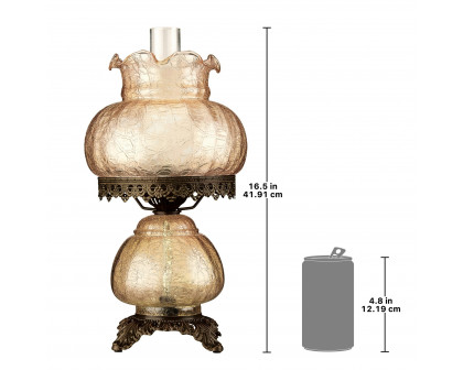 Toscano - Rose Court Hurricane Table Lamp in Stained Glass