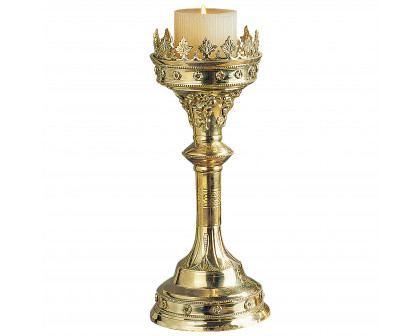 Toscano Chartres Cathedral Gothic Candlestick - Medium