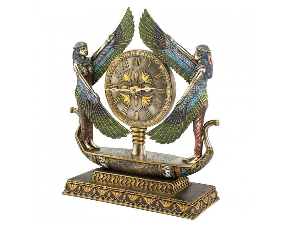 Toscano - Wings of Isis Egyptian Revival Sculptural Clock