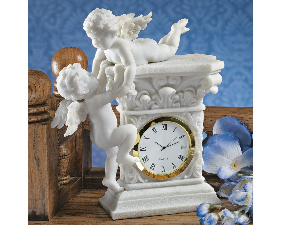 Toscano - Baroque Twin Cherubs Desktop Clock