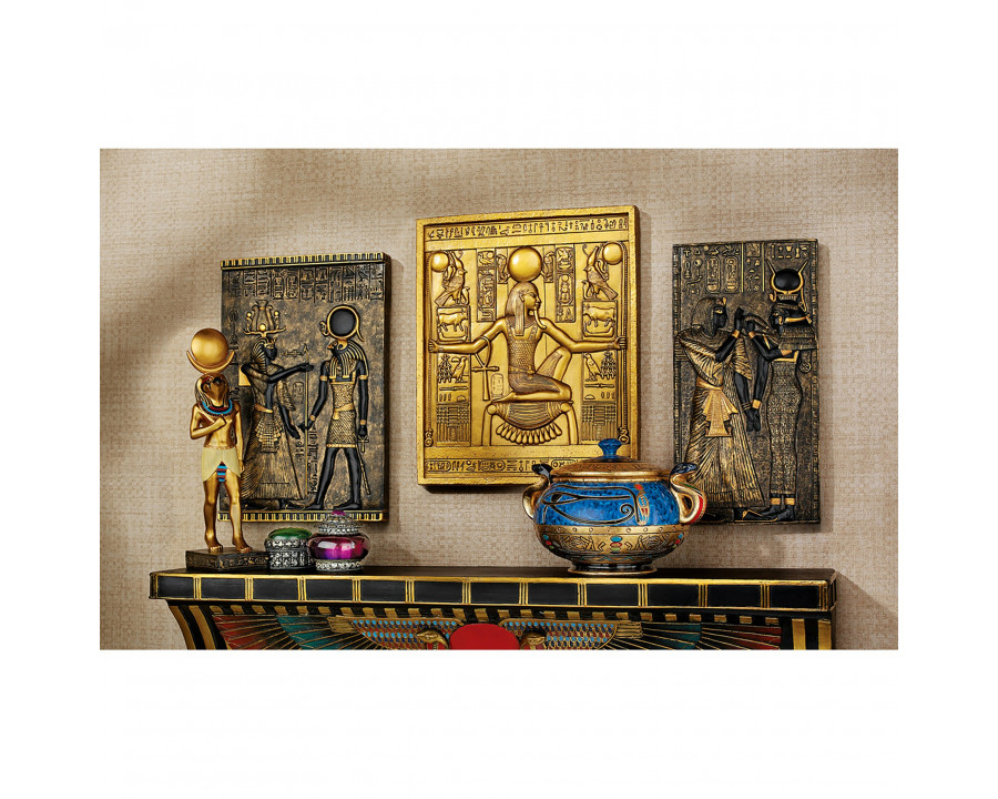 Toscano - Set of 3 Egyptian Temple Stele Wall Plaque