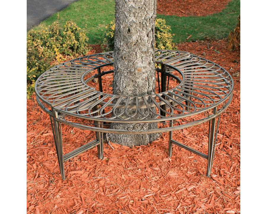 Toscano - Gothic Roundabout Garden Bench in Steel